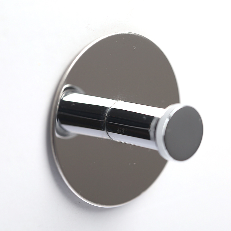 瑞士品牌SPIRELLA不锈钢免打孔挂钩厨房浴室门后瓷砖墙强力粘钩 不锈钢圆形圆柱挂钩(单个)