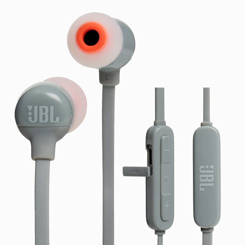JBL TUNE 110BT 蓝牙无线耳机 运动音乐游戏耳机 苹果华为小米入耳式耳机 带麦可通话 灰色