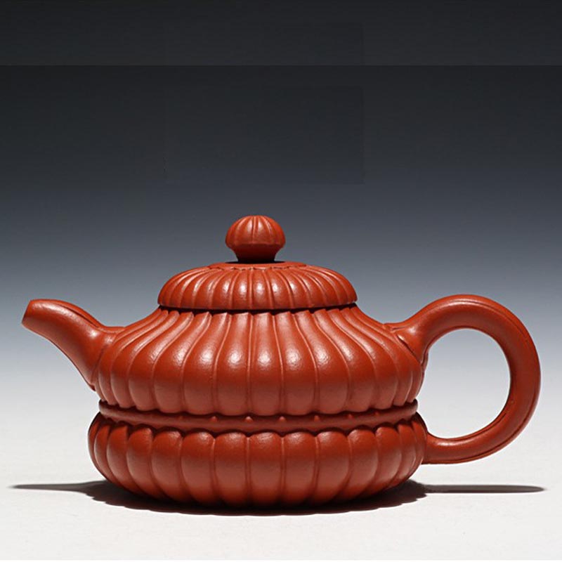 美典(meediea)宜兴名家紫砂壶 茶具茶壶 全手工赵庄朱泥合欢锦囊壶210