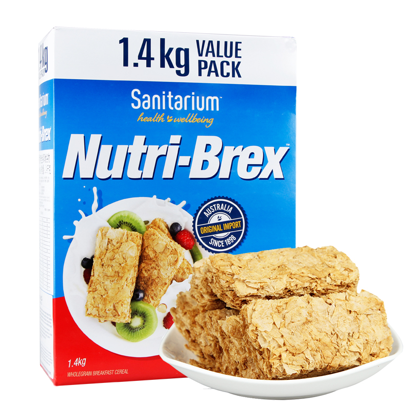 澳洲进口欣善怡优粹麦麦片 Weet-bix 即食免煮谷物欢乐颂早餐牛奶酸奶冲调饮品 新康利麦片 原新康利欣善怡Nutri-Brex 1.4kg