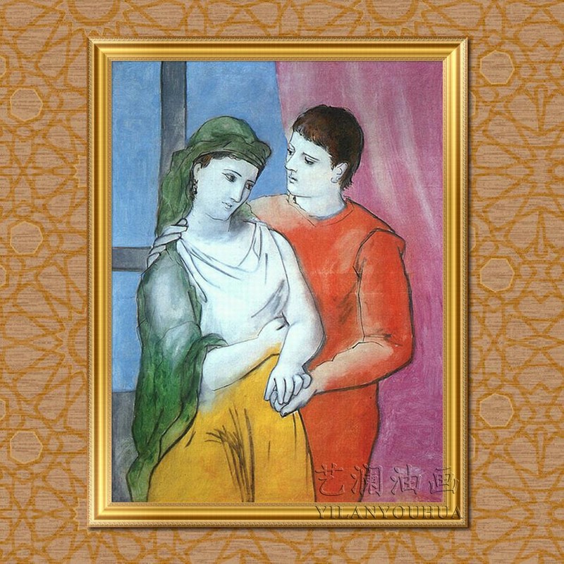 艺澜抽象人物油画世界名画毕加索《恋人love》作品临摹定制 新婚燕尔