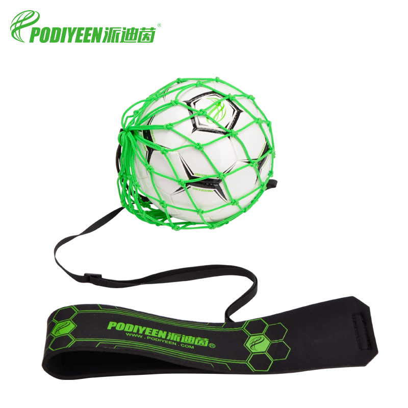 派迪茵足球网兜袋系腰款颠球训练器材耐磨加粗单人踢球腰带颠球网兜袋 绿色