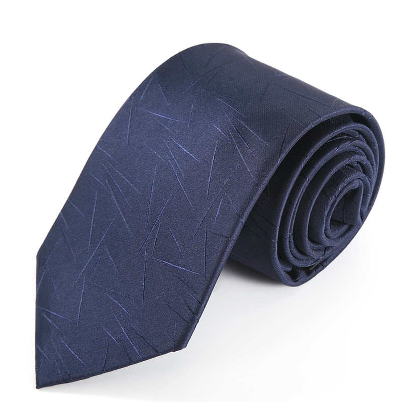 培罗蒙正装衬衫领带男士上班领带不规则条纹蓝色领带商务休闲领带 深兰线条纹