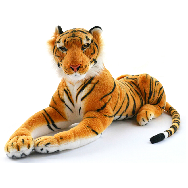 憨憨猪 毛绒玩具老虎公仔仿真老虎玩偶布娃娃大号可爱生日礼物 50厘米