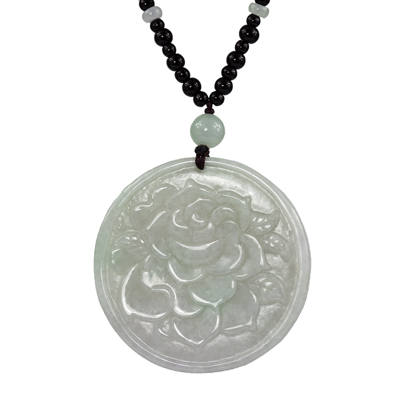 淘玉 翡翠花项链挂件 玉花吊坠 个性礼品 bpm 款一