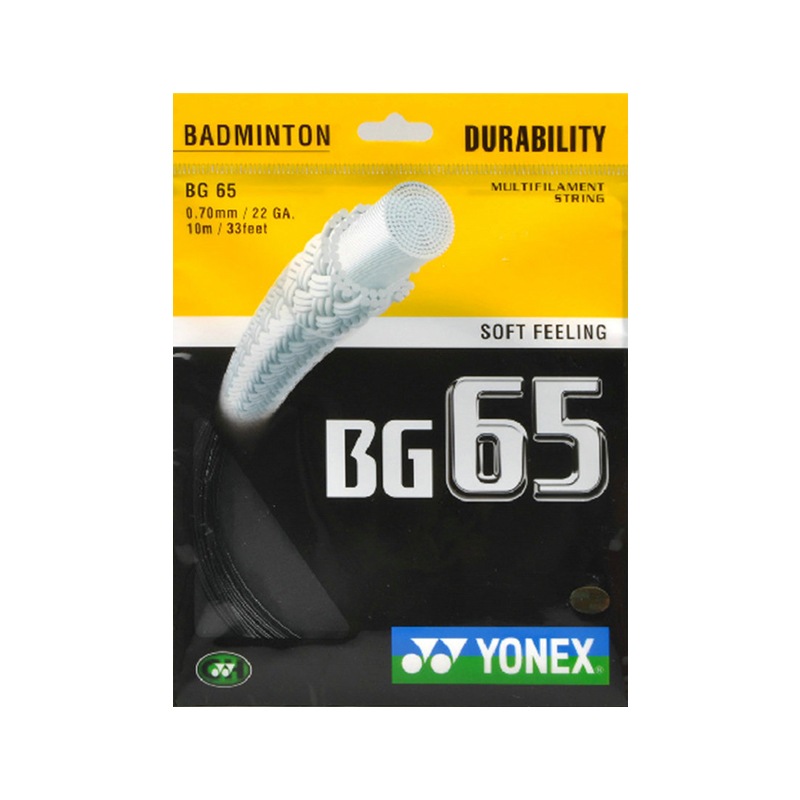 尤尼克斯 YONEX BG-65 耐用 软性手感 羽毛球线 黑色 单扎装