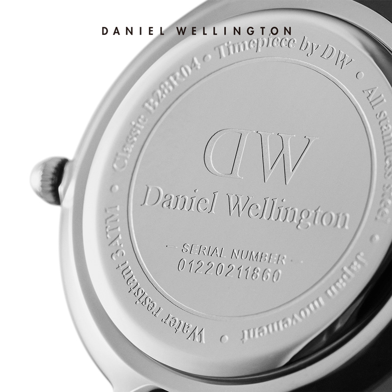 丹尼尔惠灵顿（DanielWellington）[部分爆品5折]DW手表女摩登石英女士手表欧美腕表 生日礼物送女友 28MM银色边黑盘DW00100246