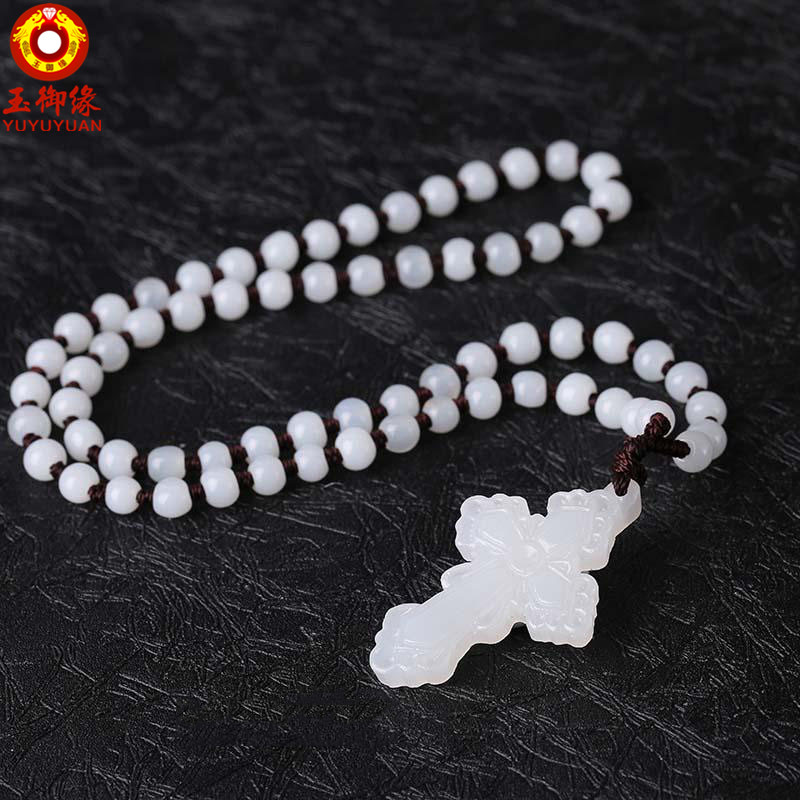 玉御缘 白玉玉石吊坠玉坠玉佩十字架男女款挂件玉石项链吊坠