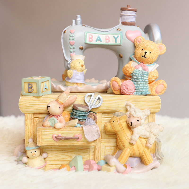 爱只为你 动物卡通缝纫机音乐盒八音盒音乐玩具送儿童生日七夕情人节