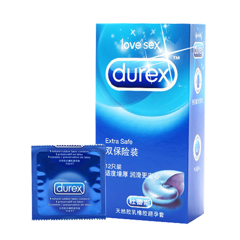 杜蕾斯（Durex） 杜蕾斯避润套男用加厚润滑避孕套僻孕套双层安全套成人用品52.5mm保险12只装