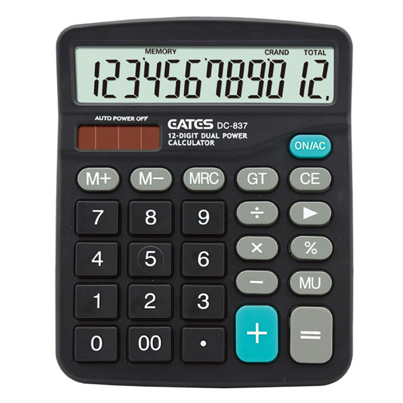EATES/伊达时太阳能计算器12位计算器办公适用DC-837