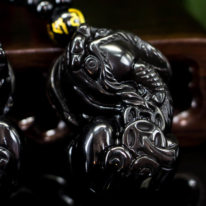 挂件新款金曜石貔貅吊坠貔丘项链项坠附鉴定证书 冰曜石貔恘-左扭头