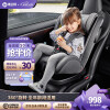 Welldon惠尔顿 汽车儿童安全座椅360°旋转0-12岁婴儿宝宝可坐可躺ISOFIX接口 安琪拉 安琪拉-玫瑰红