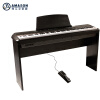 珠江艾茉森P60电钢琴88键重锤电子钢琴成人儿童初学便携式家用键盘乐器 黑色主机+单踏+木架
