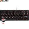 达尔优(dareu)DK100 机械键盘 有线键盘 游戏键盘 87键 无光 双色注塑 电脑键盘 黑色红轴