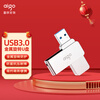 爱国者(aigo)64GB USB3.0 U盘 U330金属旋转系列 银色 快速传输 出色出众