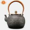 束氏 生铁壶日本工艺茶壶烧水壶泡茶壶手工铸铁壶茶具-百花齐放