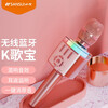 山水(SANSUI)F10 麦克风无线话筒蓝牙手机全民K歌神器音响KTV直播专业声卡一体家用唱歌机 玫瑰金