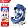 路途乐（lutule）儿童安全座椅汽车用360度旋转0-4-12岁可坐躺双向安装宝宝婴儿isofix硬接口 星跃 高斯蓝
