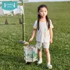 ibaby/英伦宝贝男女童套装夏季童装短袖短裤两件套儿童衣服针织透气 月桂山鸟 140