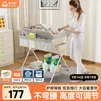 慕卡索尿布台婴儿护理台宝宝多功能床新生儿换尿布操作台可调高静音推行 歌蕾灰/升降款(配轮子+小水盆)