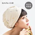 三利5A抗菌干发帽女吸水毛巾速干帽发巾浴帽擦头巾包头洗头发 白色 图片 5