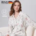 ROVO纯棉孕妇月子服睡衣产后哺乳100%纯棉开衫套装喂奶专用居家服 天使兔【带胸垫】 M（适合于95-120斤） 图片 1