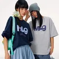 Mmlg7A抗菌纯棉短袖T恤女男夏季新款潮牌印花韩系t宽松上衣情侣体恤衫 花灰色 M 图片 2