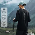 SPYDER蜘蛛秋冬男子双面针织布舒适亲肤长袖休闲圆领T恤25EF401M 黑色 L 图片 2