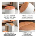 莫负时光小凳子家用矮凳圆坐墩简约换鞋凳客厅沙发茶几方板凳南瓜实木皮凳 白+绿矮凳  25*32cm-家用沙发脚踏凳 图片 4