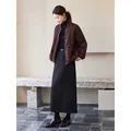 沫晗依美云朵泡芙格棉服2025年冬季装饰扣设计小立领廓形短款棉衣 图片 2