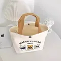 小熊帆布包女学生便携上班帆布兜手提包手拎便当帆布袋 三只小熊（带按扣） 图片 6