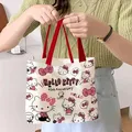 小熊帆布包女学生便携上班帆布手提包新款韩版甜美便当帆布袋 KT红手提 图片 3