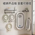 iuu婴儿洗澡盆 儿童浴盆大号宝宝可折叠可坐可躺浴架脸盆套餐 【官方补贴】浴盆+可调节浴架+脸盆-北欧灰 材质：食品级PP原料，安全无异味 图片 7