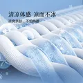 百丽丝水星集团旗下 凉席A类可水洗冰丝席子夏季空调席 可折叠绣花凉席 【宁静蓝|A类可水洗】冰丝席三件套 230cm×245cm 图片 3