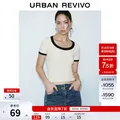 UR/优绒 夏季女装撞色拼接短袖T恤 M