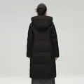 雪中飞中长款羽绒服女【清仓】百搭情侣羽绒服舒适连帽女士羽绒服鸭绒 黑色|8056-3994F S 165/88A 图片 3