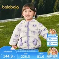 巴拉巴拉童装儿童羽绒男女童冬季立体耳朵造型连帽服新颖可爱上衣 紫色调00377-白鸭绒 100 充绒量27g