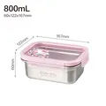 乐扣乐扣（LOCK&LOCK）316L不锈钢保鲜盒饭盒可微波冰箱收纳盒 800ml-helloKitty限定款 图片 2