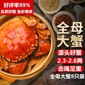 【活蟹】湖鲜阳澄 大闸蟹 去绳足重 全母蟹2.3-2.6两 8只 鲜活超大螃蟹中秋国庆礼盒装 图片 1