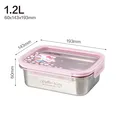乐扣乐扣（LOCK&LOCK）316L不锈钢保鲜盒饭盒可微波冰箱收纳盒 1.2L-helloKitty限定款 图片 2