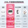 乐扣乐扣（LOCK&LOCK）316L不锈钢保鲜盒饭盒可微波冰箱收纳盒 1L-helloKitty限定款 图片 3