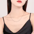 周六福（ZLF）S925银饰项链女光珠链无吊坠百搭简约银饰圆珠素链配饰 素链40cm 图片 4