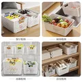 稻草熊杂物收纳筐零食化妆品桌面厨房卧室储物盒整理盒塑料收纳盒 白色大号-三个装 图片 5