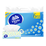 维达（Vinda）抽纸 细韧3层100抽*6包S码 细腻柔韧 纸巾纸抽 餐巾纸