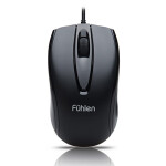 富勒（Fuhlen） L102 USB鼠标 笔记本台式电脑鼠标 网吧商务办公游戏光电鼠标 L102黑色有线版1.8米