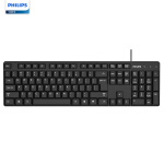 飞利浦(PHILIPS) SPK6254 有线键盘 商务办公键盘 笔记本台式机外接键盘 USB键盘 全尺寸 黑色