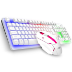AOC 键鼠套装 104键幻彩背光 数字键盘 贴合手掌鼠标 游戏办公 薄膜键盘鼠标套装 键鼠套装(JD物流)