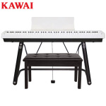 卡瓦依（KAWAI）电钢琴ES110白色单主机 88键重锤 电子数码钢琴成人儿童初学专业家用 单踏板+U型架+琴凳礼包