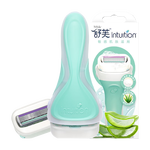 舒适（Schick）【明星同款】舒芙大皂头敏感肌刮毛刀【1刀柄2刀头】含芦荟脱毛刀